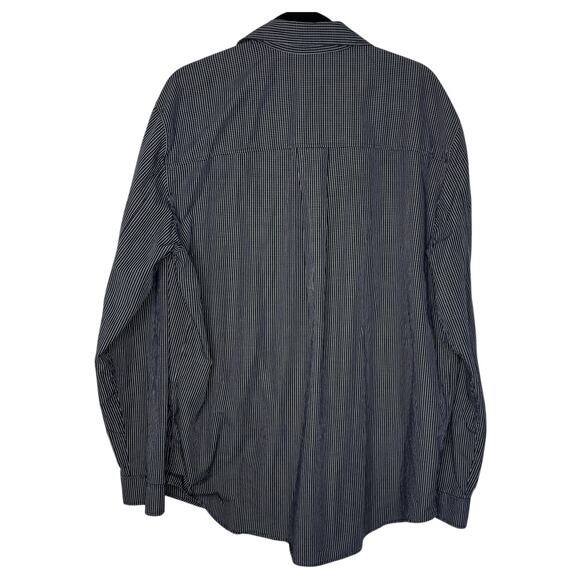 COS Men's Button Front Shirt Size XL Black Long Sleeve Check Cotton - Picture 2 of 9